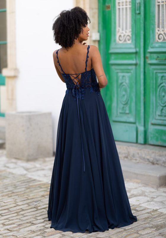 vestido azul crepusculo de tirantes