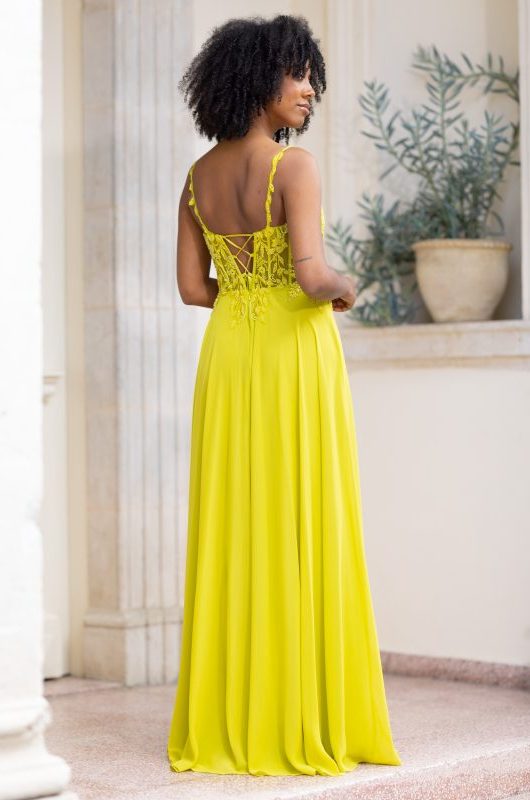 vestido tirantes amarillo citrico